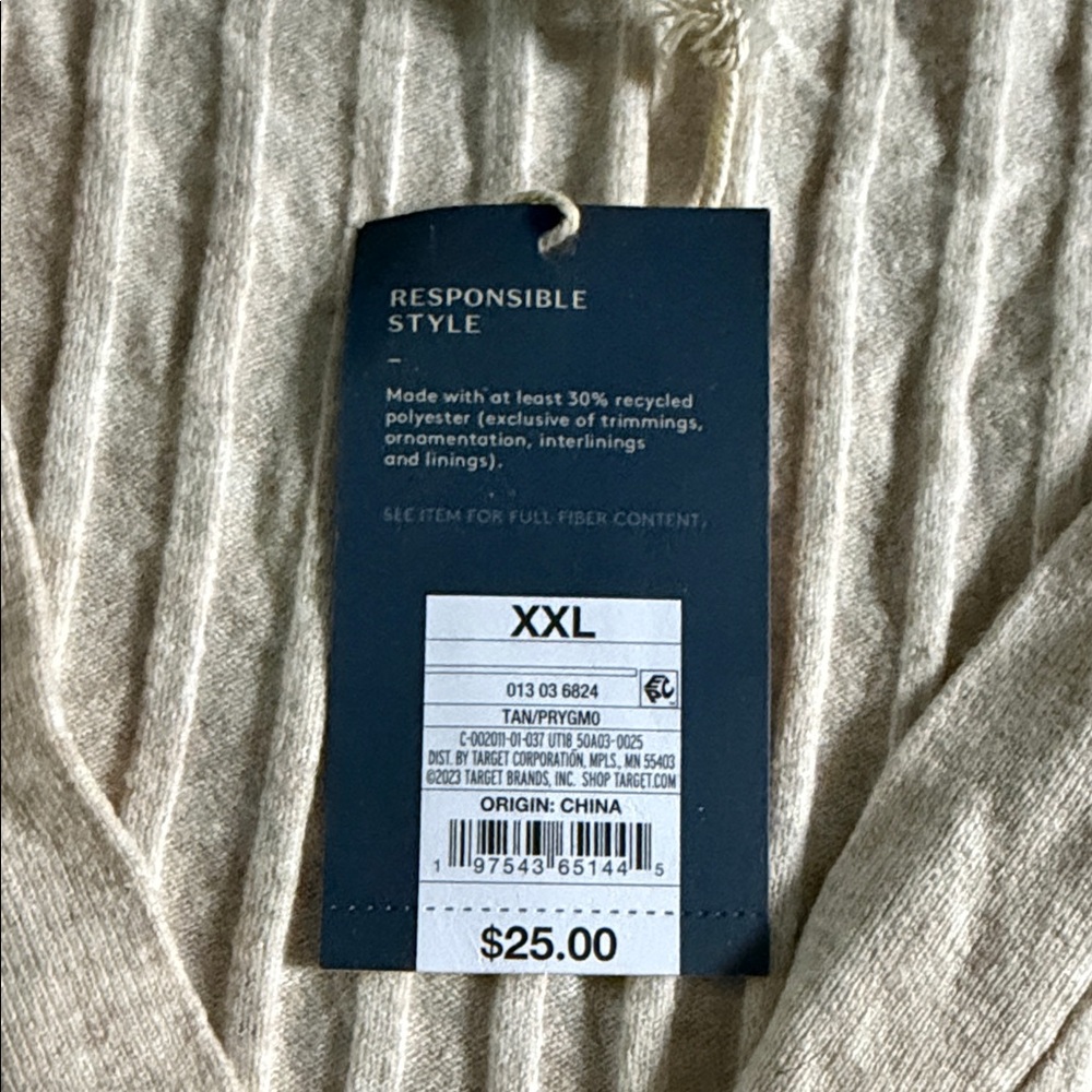 Universal Thread Beige Ribbed Button-Down Top - Picture 2 of 5